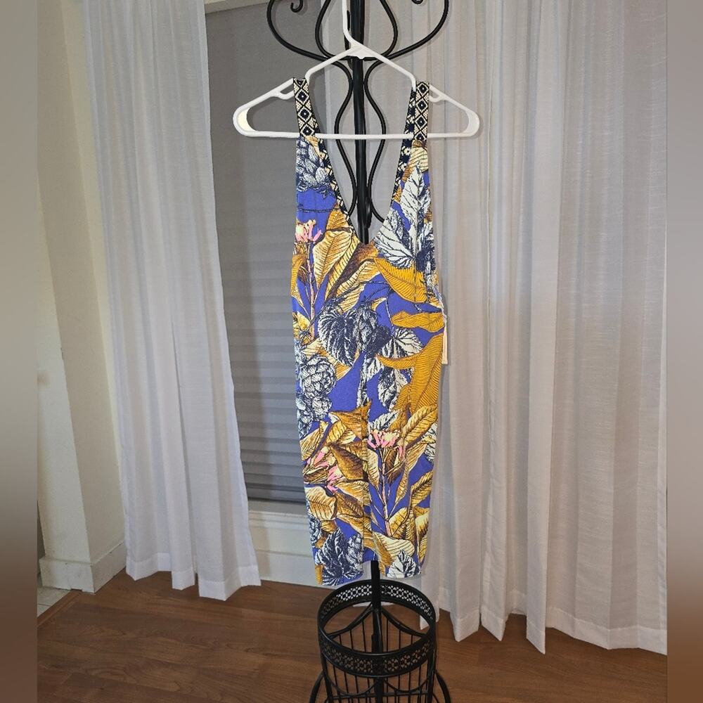 Maaji Vibrant Blue and Yellow Swim Cover Up Small Dress NWT